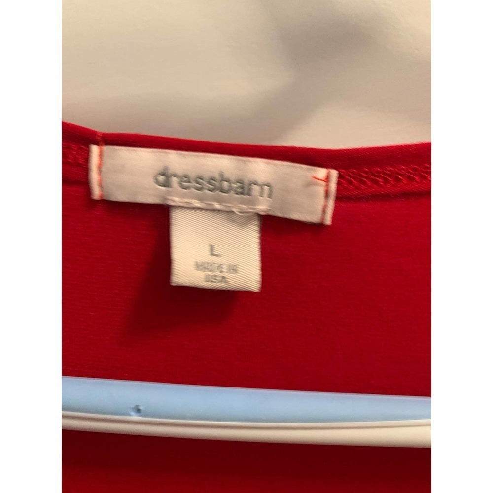 Dressbarn red stretch knit crossover Blouse​​​ - Picture 2 of 2